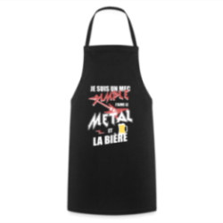 Tablier de cuisine - Un mec simple: Métal et bière