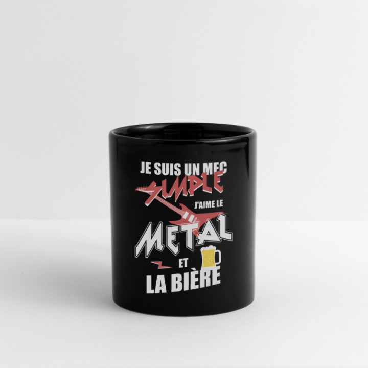 Mug uni - Un mec simple: Métal et bière - noir - front