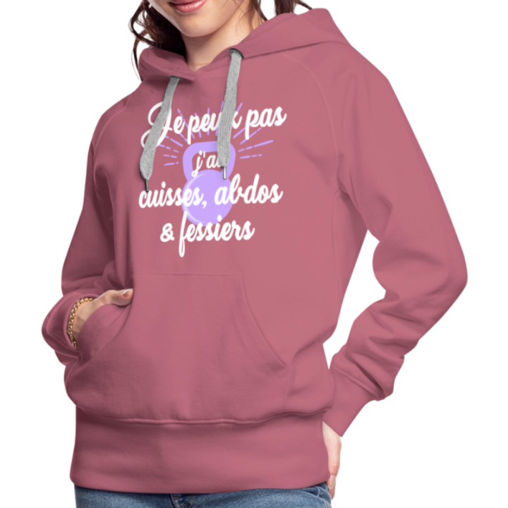 Sweat-shirt à capuche premium femme - Je peux pas