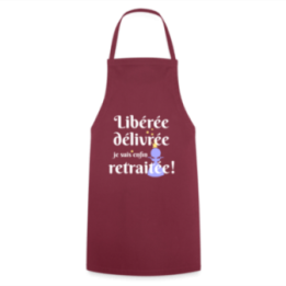 Tablier de cuisine - Libérée Délivrée Retraitée - bordeaux - front