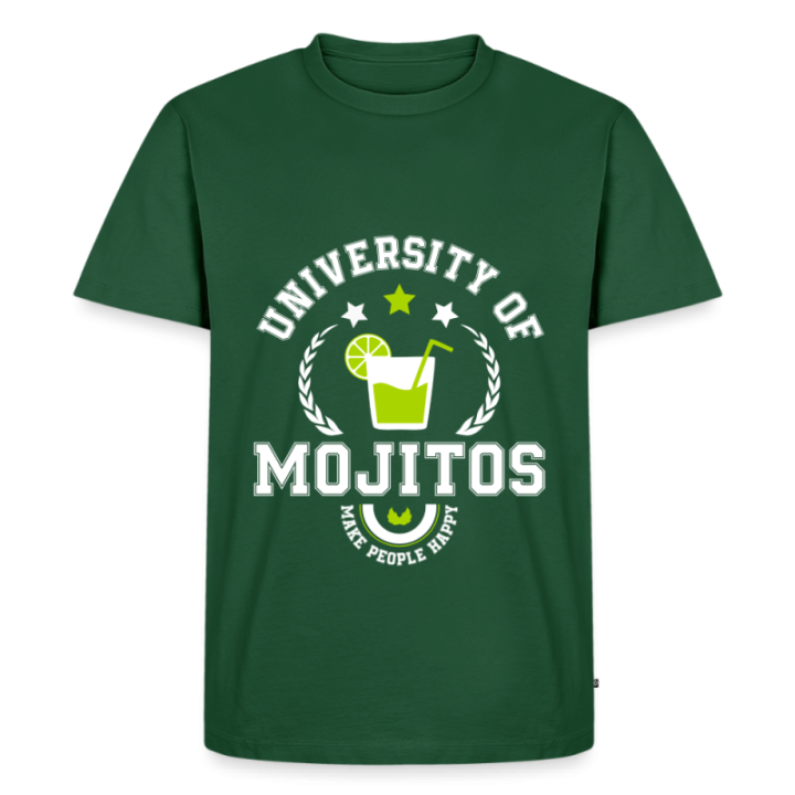 T-shirt premium homme - University of mojitos - vert bouteille - front