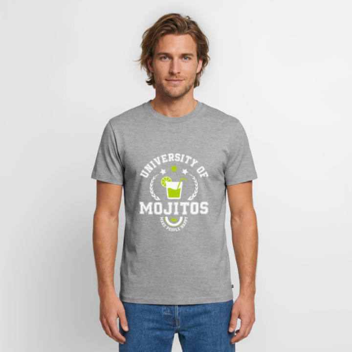 T-shirt premium homme - University of mojitos - gris chiné - front