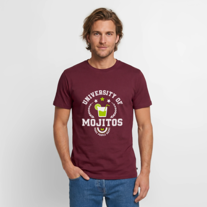 T-shirt premium homme - University of mojitos - bourgogne - front