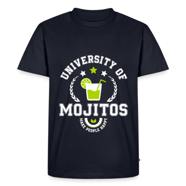 T-shirt premium homme - University of mojitos - bleu marine - front