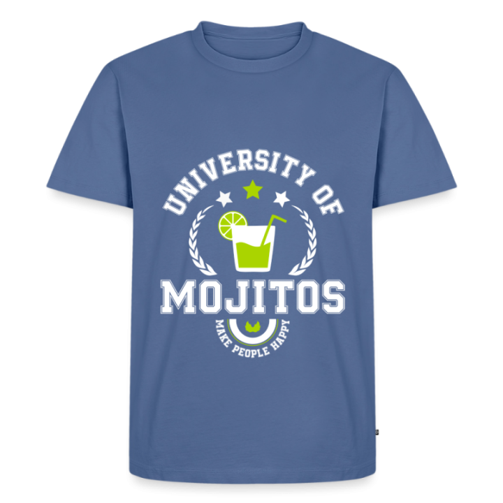 T-shirt premium homme - University of mojitos - bleu pigeon - front