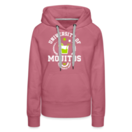 Sweat-shirt à capuche premium femme - University of mojitos - mauve - front