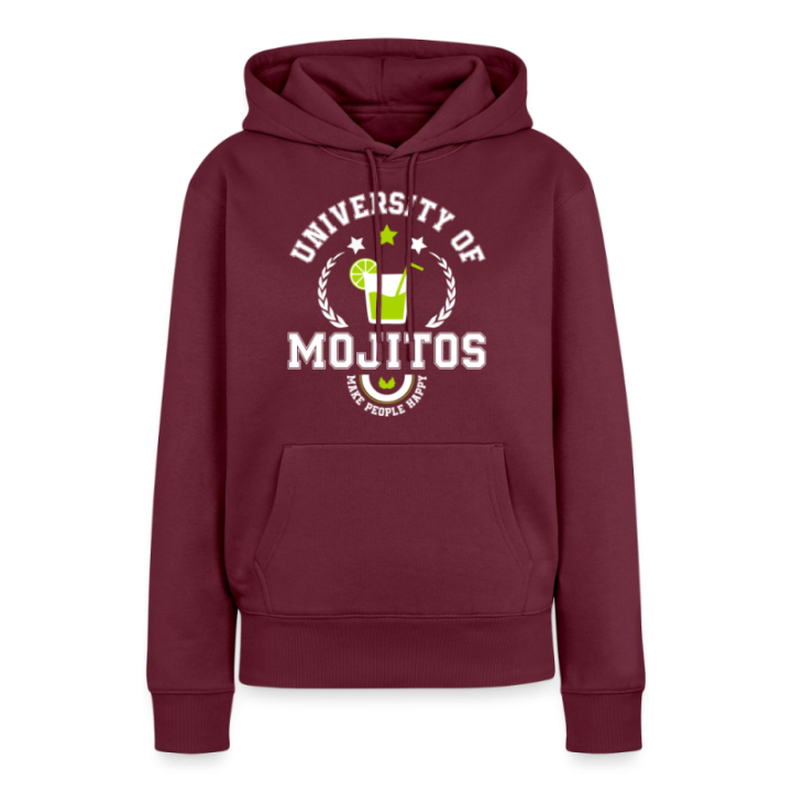 Sweat-shirt à capuche premium femme - University of mojitos - bourgogne - front