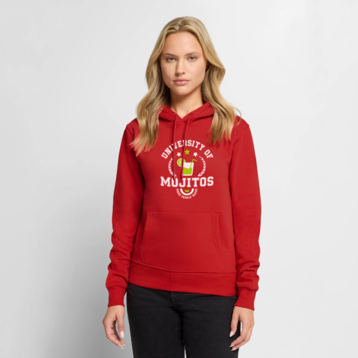 Sweat-shirt à capuche premium femme - University of mojitos - rouge - front
