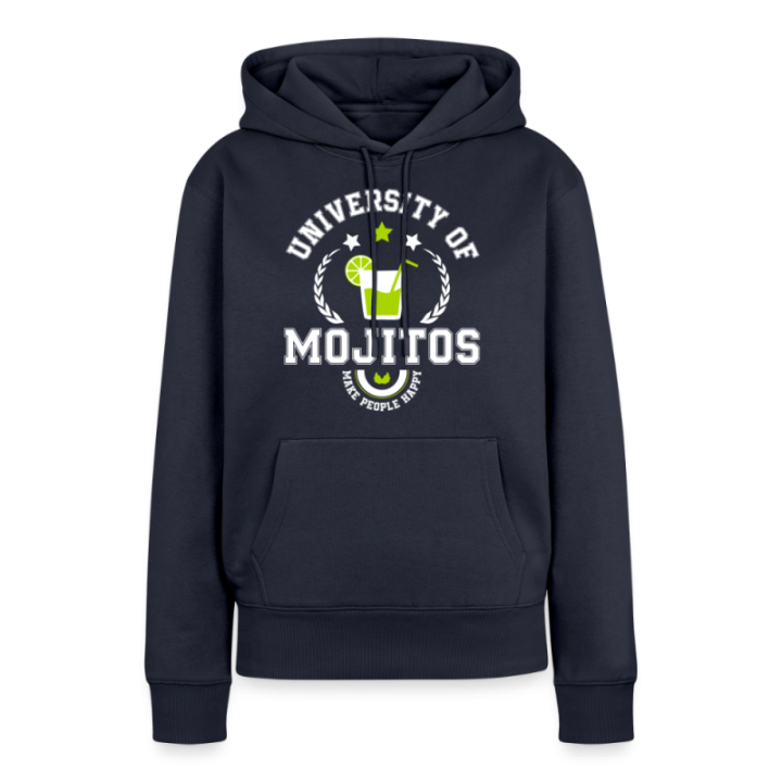Sweat-shirt à capuche premium femme - University of mojitos - bleu marine - front