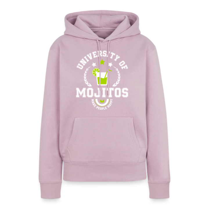 Sweat-shirt à capuche premium femme - University of mojitos - rose poudré - front