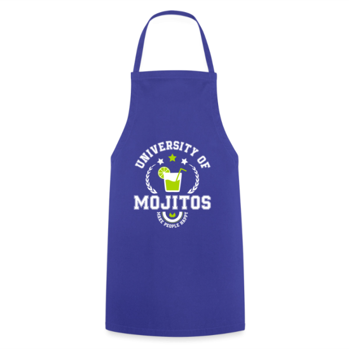 Tablier de cuisine - University of mojitos - bleu royal - front