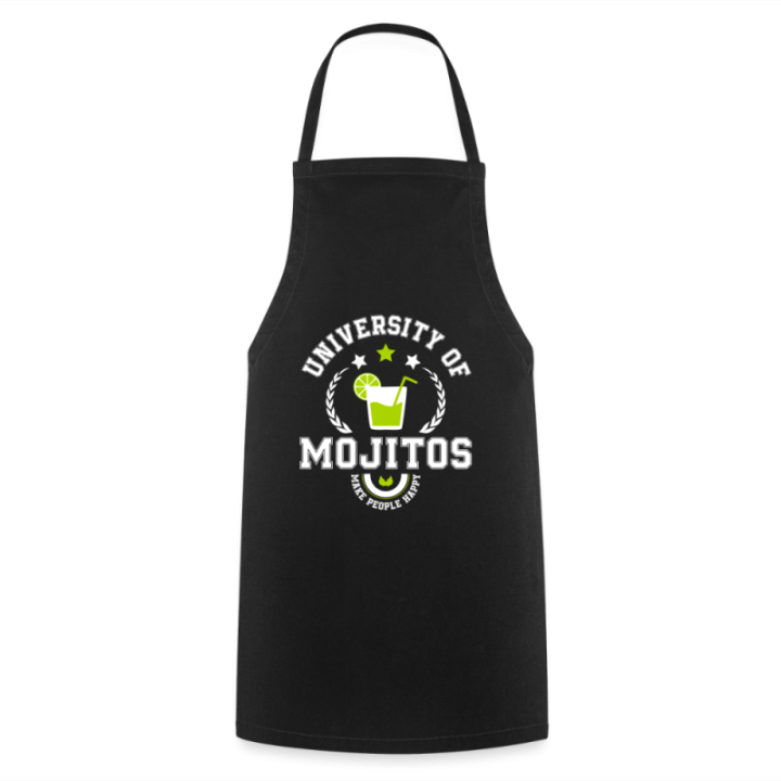 Tablier de cuisine - University of mojitos - noir - front