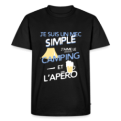T-shirt premium homme - Un mec simple: Camping et apéro