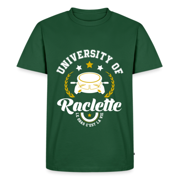 T-shirt premium homme - University of raclette - vert bouteille - front