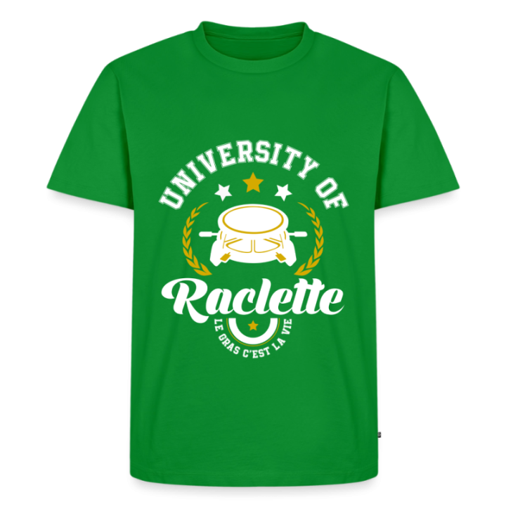 T-shirt premium homme - University of raclette - vert - front
