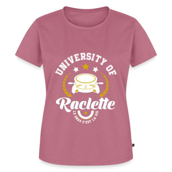 T-shirt premium femme - University of raclette - mauve - front