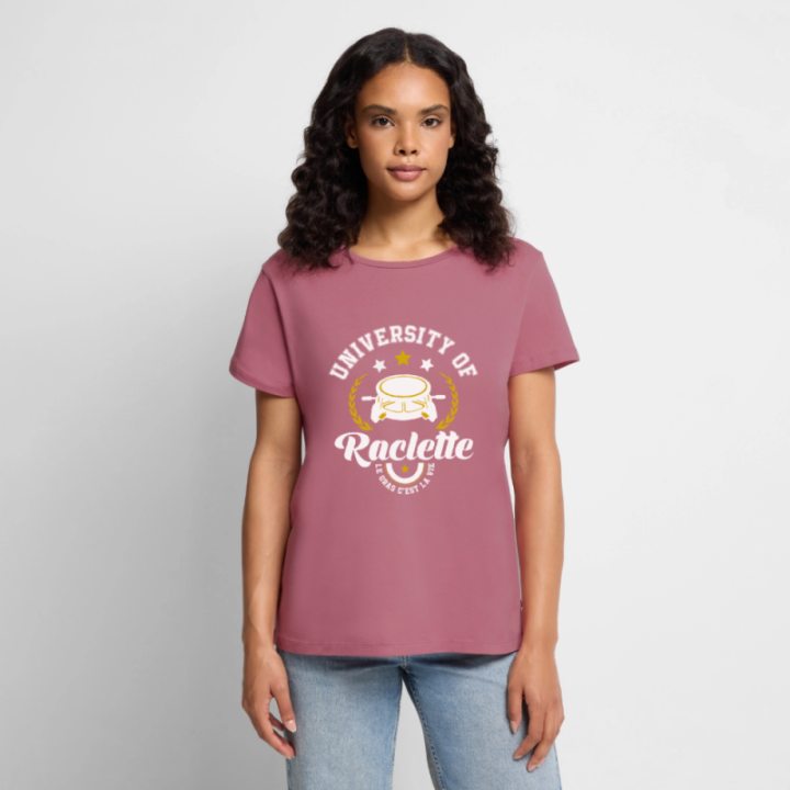 T-shirt premium femme - University of raclette - mauve - front