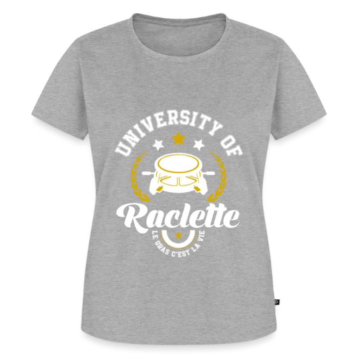 T-shirt premium femme - University of raclette - gris chiné - front