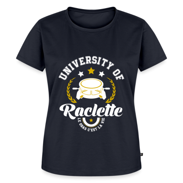 T-shirt premium femme - University of raclette - bleu marine - front