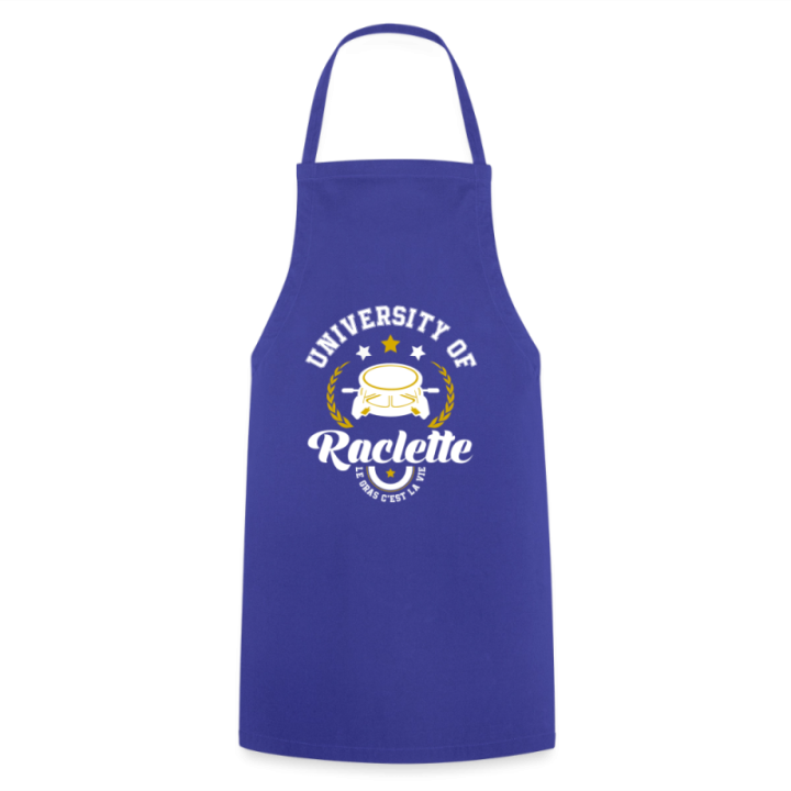 Tablier de cuisine - University of raclette - bleu royal - front