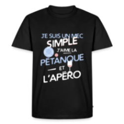 T-shirt premium homme - Un mec simple: Pétanque et apéro