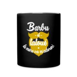 Mug uni - Barbu et tatoué: Ta mère va m'adorer - noir - front
