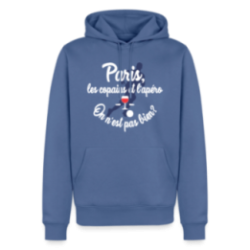 Sweat-shirt à capuche premium homme - Paris, copains et apéro