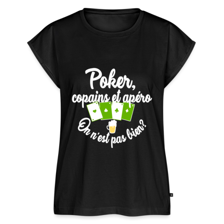 T-shirt à manches retroussées femme - Poker
