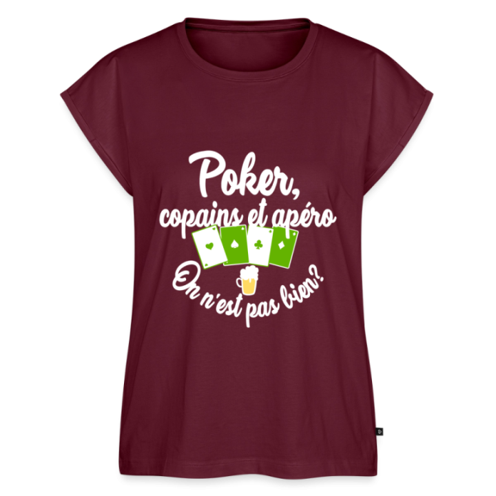 T-shirt à manches retroussées femme - Poker