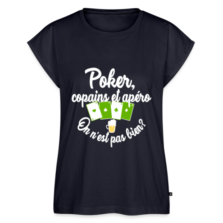 T-shirt à manches retroussées femme - Poker