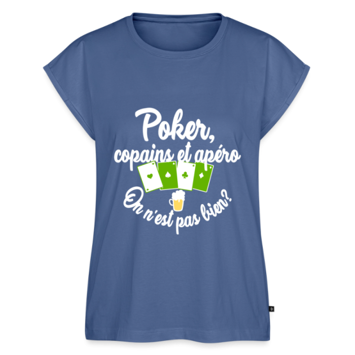 T-shirt à manches retroussées femme - Poker
