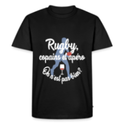 T-shirt premium homme - Rugby, copains et apéro