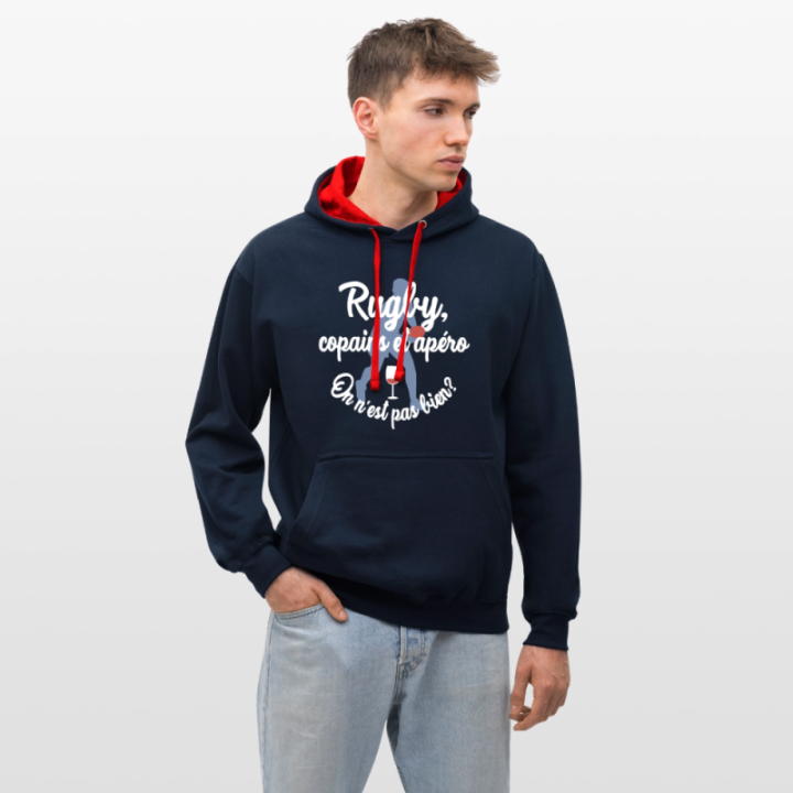  copains et apéro - bleu marine/gris chiné - front
