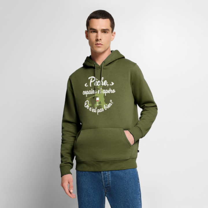 Sweat-shirt à capuche premium homme - Pêche