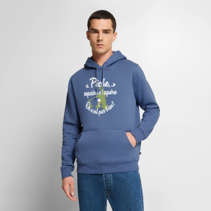 Sweat-shirt à capuche premium homme - Pêche