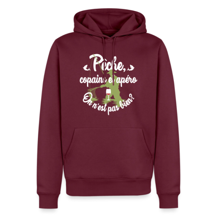 Sweat-shirt à capuche premium homme - Pêche