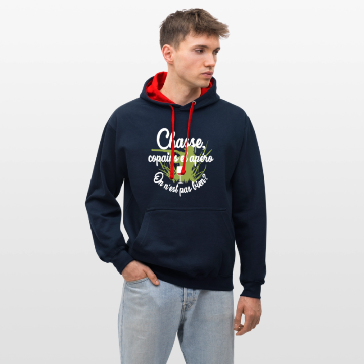  copains et apéro - bleu marine/gris chiné - front