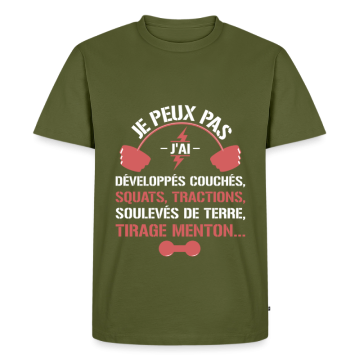  j'ai développés couchés - squats - tractions - vert bouteille - front