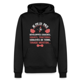 Sweat-shirt à capuche premium homme - Je peux pas