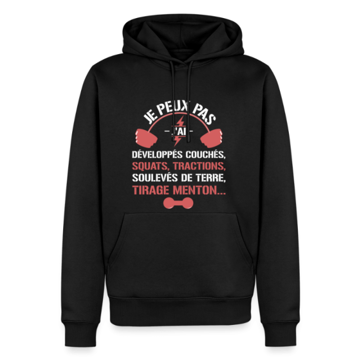 Sweat-shirt à capuche premium homme - Je peux pas