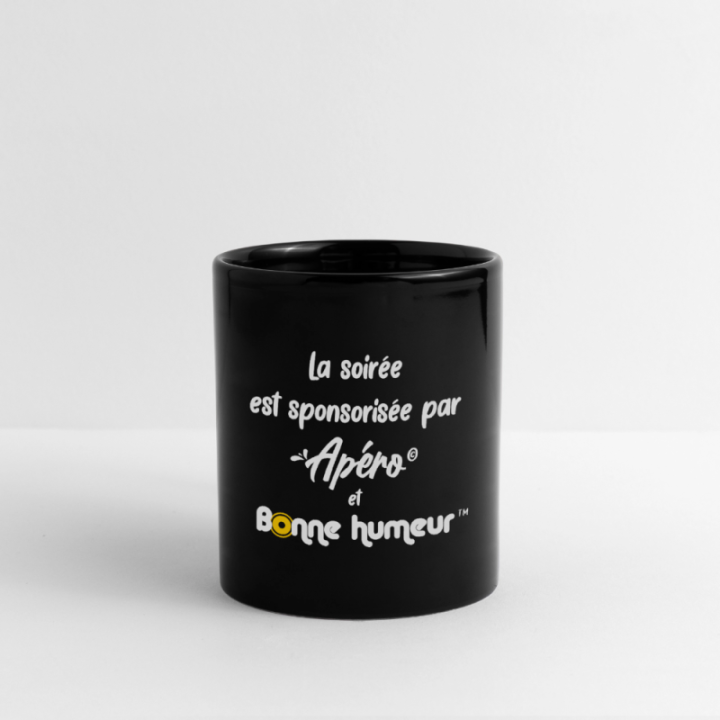Mug uni - Soirée apéro et bonne humeur - noir - front