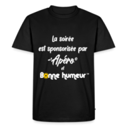 T-shirt premium homme - Soirée apéro et bonne humeur - noir - front