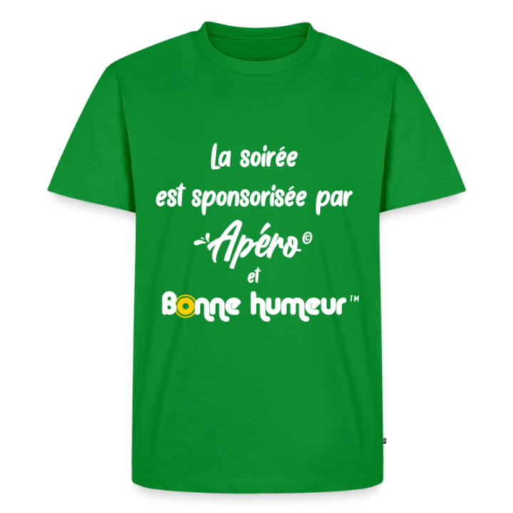 T-shirt premium homme - Soirée apéro et bonne humeur - vert - front