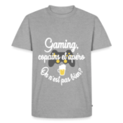 T-shirt premium homme - Gaming, copains et apéro