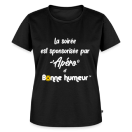 T-shirt premium femme - Soirée apéro et bonne humeur - noir - front