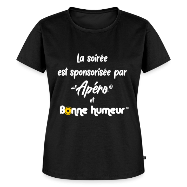 T-shirt premium femme - Soirée apéro et bonne humeur - noir - front