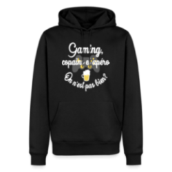 Sweat-shirt à capuche premium homme - Gaming, copains et apéro
