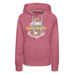 Sweat-shirt à capuche premium femme - Hand, copines et apéro