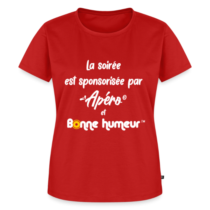 T-shirt premium femme - Soirée apéro et bonne humeur - rouge - front