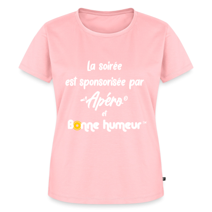 T-shirt premium femme - Soirée apéro et bonne humeur - rose - front